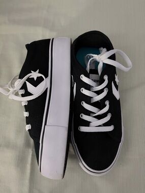 Converse Black & White Platform Low-Top Sneakers